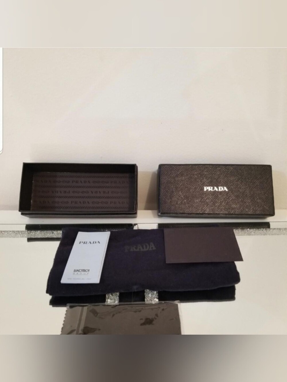 Prada Black Saffiano Accessory Box Set